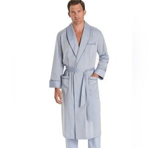 Brooks Brothers Men’s 100% Cotton Blue Pinstriped Robe / Size M / Pockets